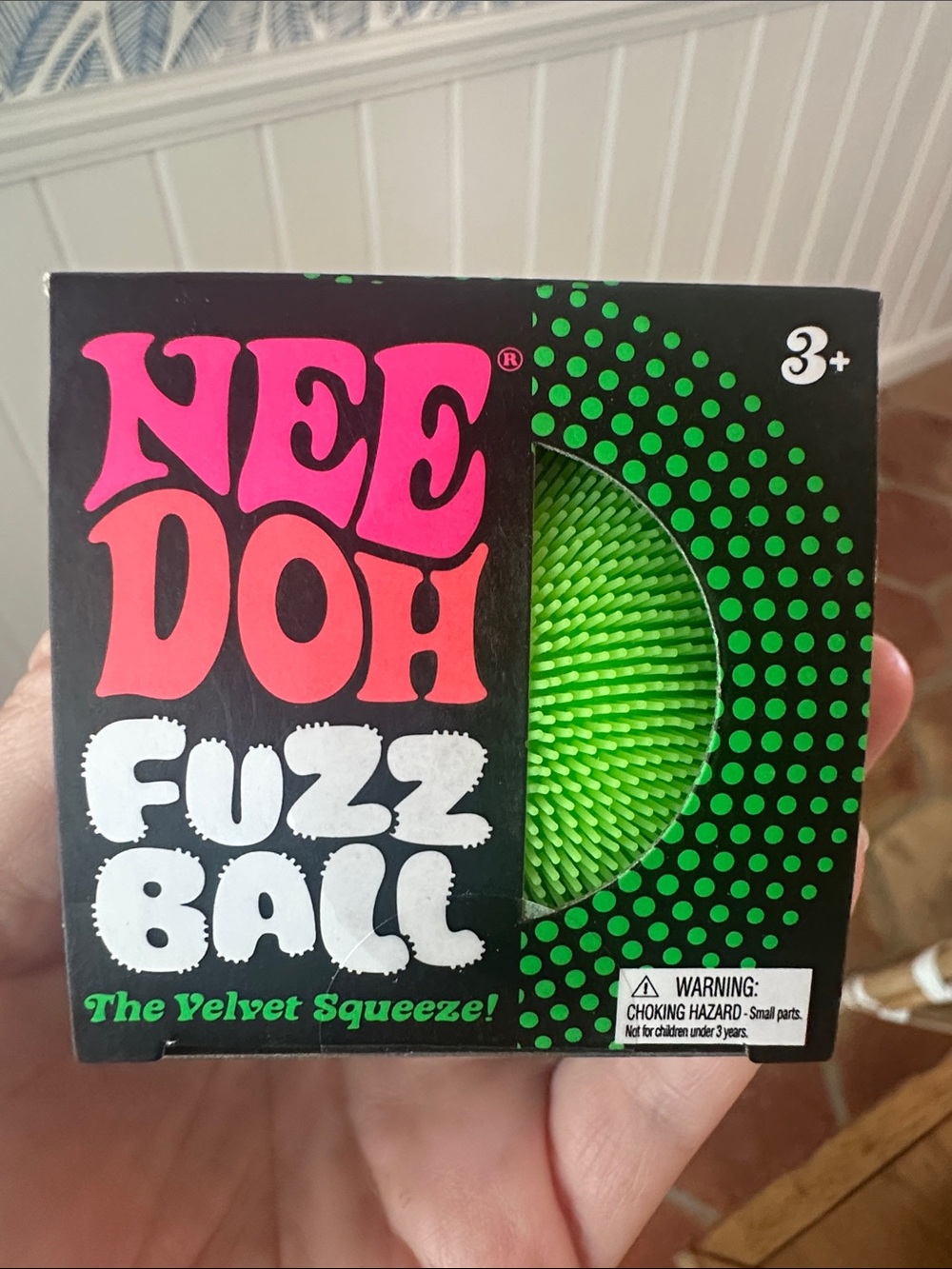Schylling NeeDoh Fuzz Ball Kids Toy - Bright Green